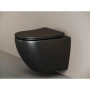 подвесной безободковый унитаз ceramica nova metropol cn4002mb с сиденьем микролифт, черный матовый