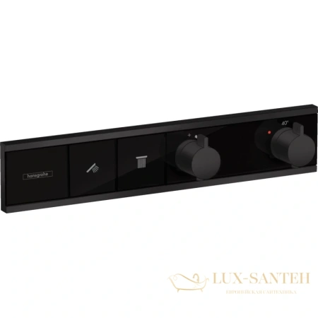 термостат для ванны hansgrohe rainselect на 2 потребителя 15380670, черный матовый