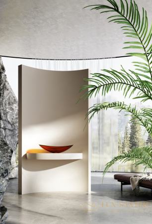 раковина накладная прозрачная abber kristall at2808opal, 60,5х38 см, коричневый