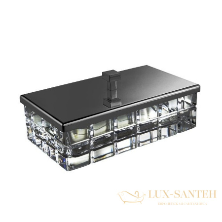 контейнер с крышкой настольный 3sc palace, pa78acrcfsm, прозрачный хрусталь/никель черный сатинированный