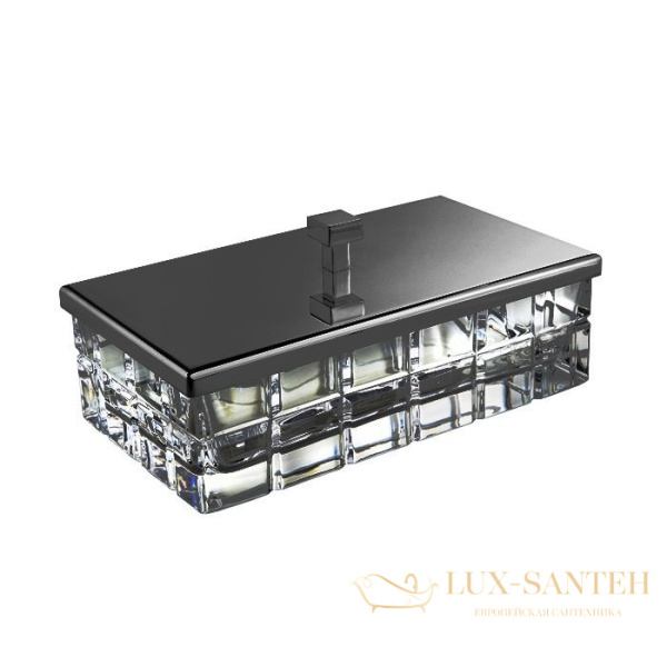 контейнер с крышкой настольный 3sc palace, pa78acrcfsm, прозрачный хрусталь/никель черный сатинированный
