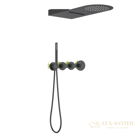 душевая система для душа термостатическая встраиваемая timo saona sx-2350/03sm, черный матовый