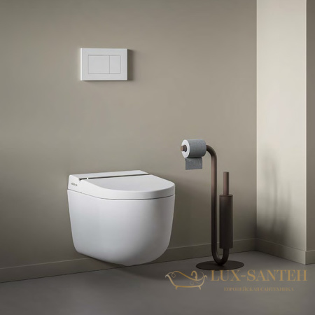 унитаз подвесной 38х59 см artceram hype khyv001 05 00, с крышкой-биде и дистанционным пультом,  saniglaze matt white
