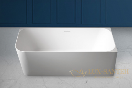 ванна угловая из искусственного камня abber stein as9621-1.7 r, правосторонняя, 170х75х55h см, белый матовый 