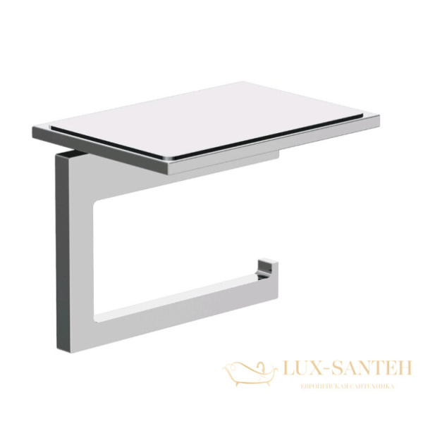 держатель для туалетной бумаги с полкой для телефона  kludi vela c, 3197105, хром глянцевый