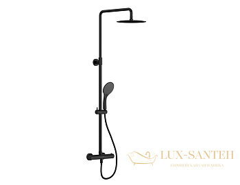душевая система cersanit brasko black с термостатом, 63112, цвет черный