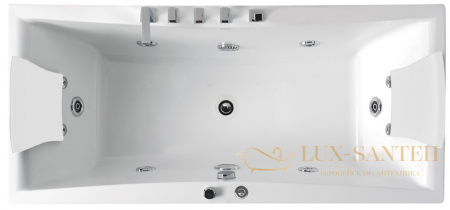 ванна акриловая гидромассажная gemy g9076 b, белый