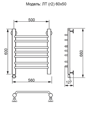 полотенцесушитель электрический ника trapezium лт (г2) 60/50 левый тэн, цвет хром
