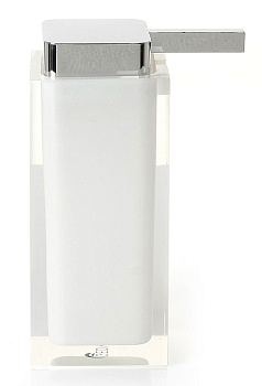 дозатор gedy rainbow ra80(02) настольный с плоской пластиковой помпой, хром-белый