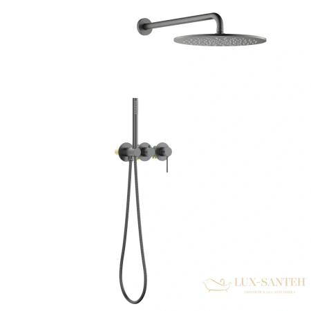 душевая система для душа встраиваемая timo saona sx-2349/18sm, черное золото  
