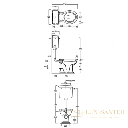 бачок низкий для унитаза simas lante la28bbi, белый