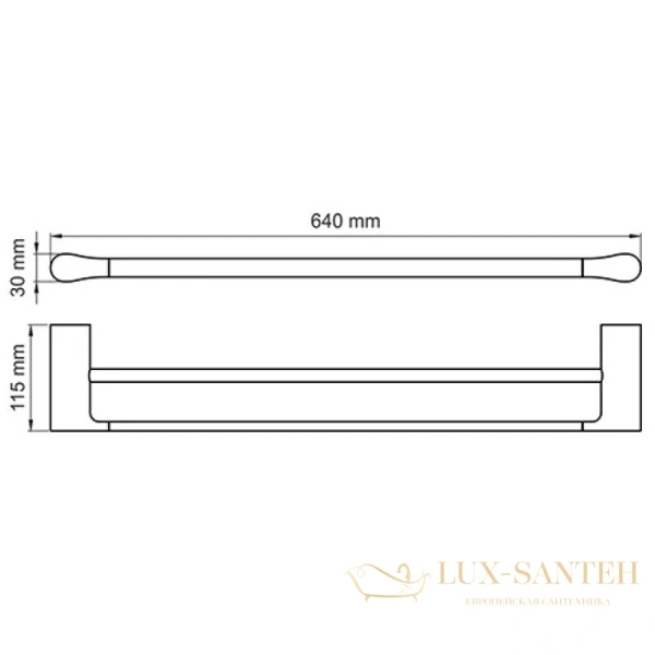 полотенцедержатель wasserkraft aisch k-5940 64 см, золотой матовый