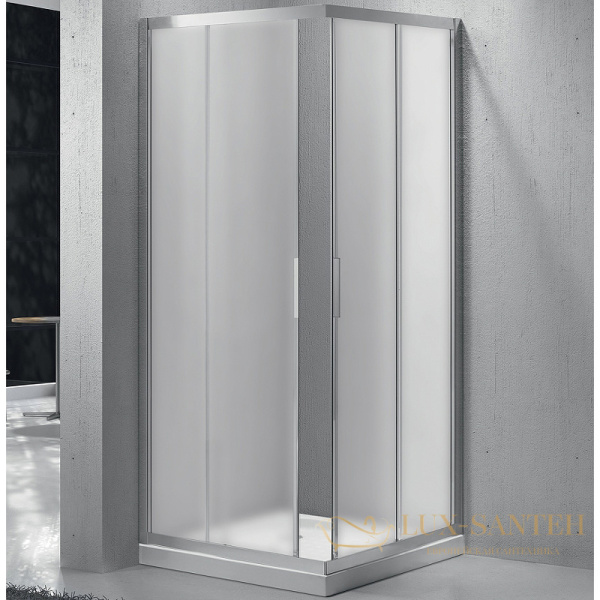 душевой уголок belbagno sela sela-a-2-90-p-cr 90х90 см профиль хром, стекло рифленое