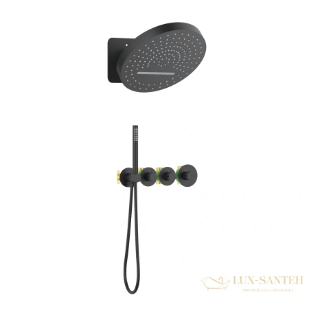 душевая система для душа термостатическая встраиваемая timo saona sx-2329/03sm, черный матовый