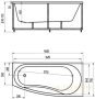 акриловая ванна aquatek пандора 160х75 (левая, без гидромассажа, без фронтального экрана) pan160-0000078