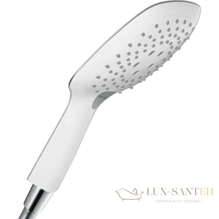 душевая лейка hansgrohe raindance select e 26551400 ecosmart, белый/хром