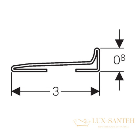 профиль-коллектор для внутристенного трапа geberit 154.340.fw.1, нержавеющая сталь глянцевая