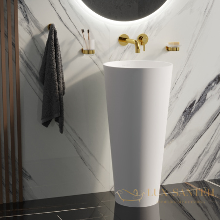 раковина напольная  whitecross air, 0738.040040.200, d40,5 см, искусственный камень, белый матовый