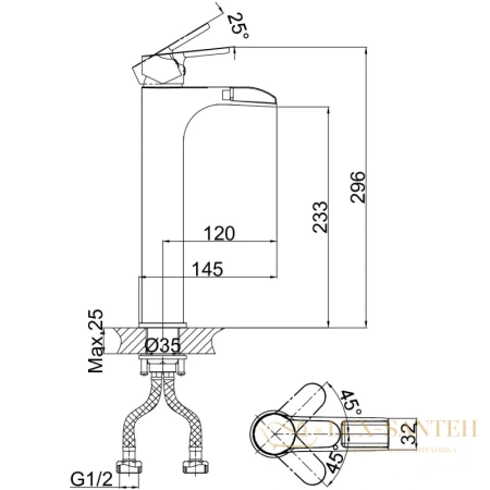 смеситель для раковины d&k rhein.marx da1392701, хром