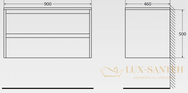 тумба под раковину belbagno kraft kraft-900-2c-so-pp 90 см подвесная, сосна пасадена