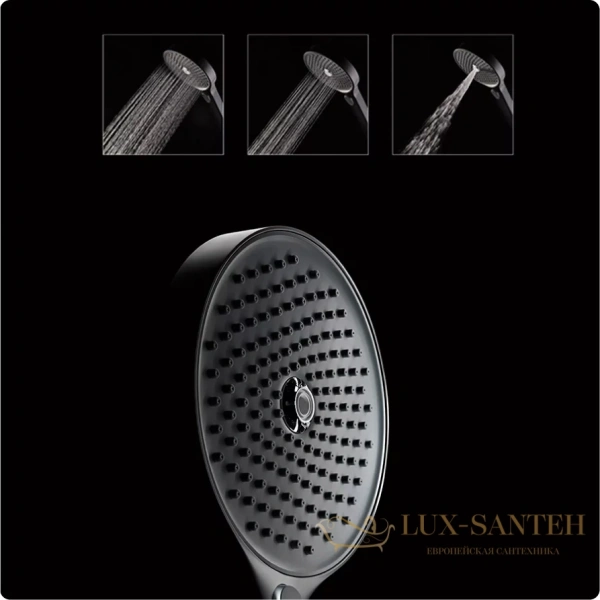 душевая система для душа с термостатом aquame, aqm8005b, черный матовый 