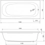акриловая ванна cezares piave piave-150-70-42-w37 150x70 см, белый