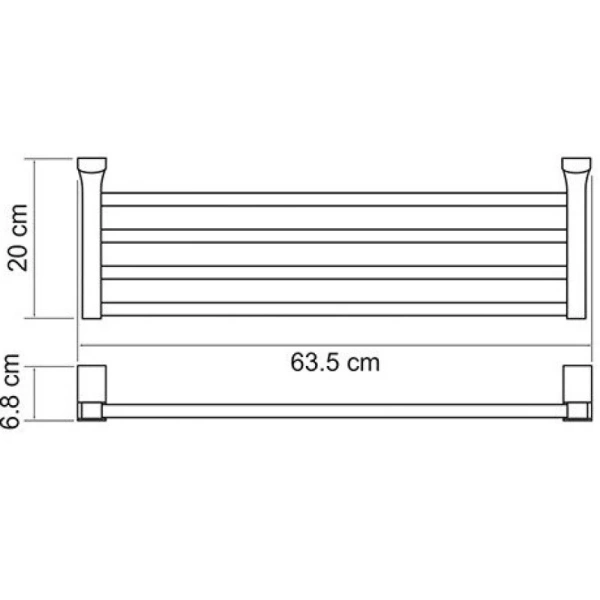 полотенцедержатель wasserkraft leine k-5011w 65,3 см, хром/белый