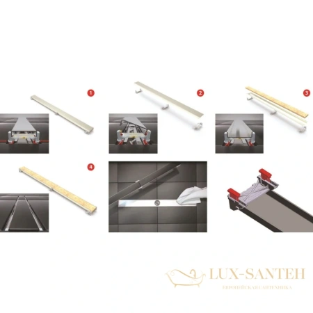 душевой канал berges c1 norma 090036 500 мм, матовый хром