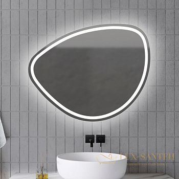 зеркало xpertials stone 84354135-37041 овальное 80х60 см с led подсветкой: датчик вкл/выкл подсветки с диммером