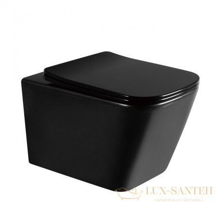 унитаз abber rechteck ac1200mb подвесной черный матовый, безободковый