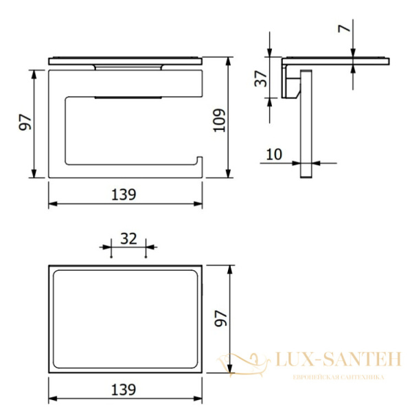 держатель для туалетной бумаги с полкой для телефона  kludi vela c, 3197105, хром глянцевый