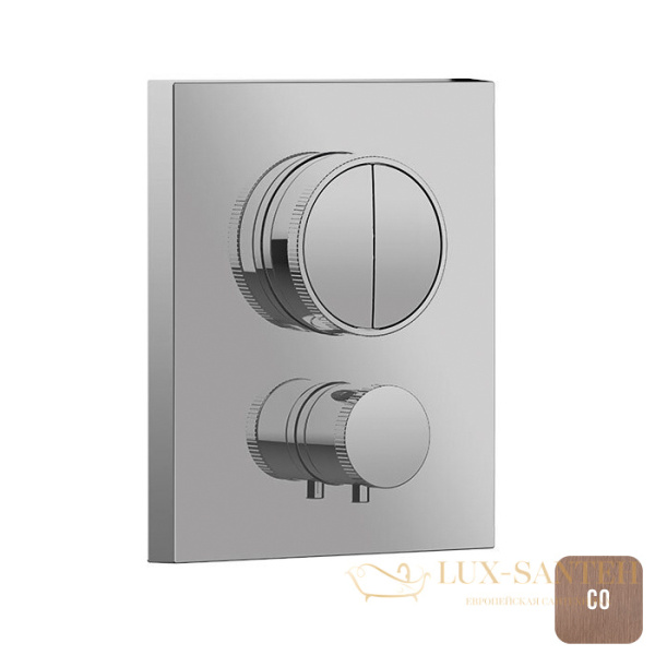 термостат для душа встраиваемый almar core, e176682.co, на 2 выхода, внешняя часть, медь брашированная pvd