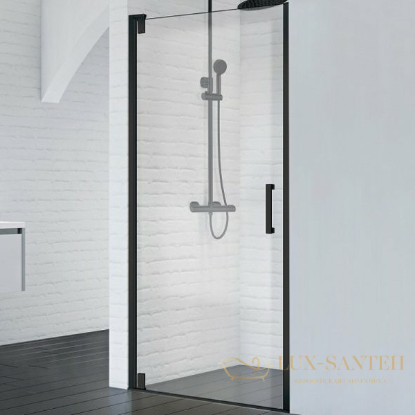 душевая дверь belbagno marmi marmi-b-1-90-c-nero 90 см профиль черный, стекло прозрачное