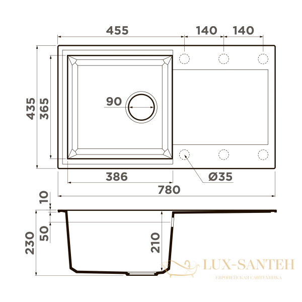 кухонная мойка omoikiri sakaime 78-ch tetogranit х шампань, 4993236