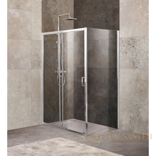 душевой уголок belbagno unique-ah-1 unique-ah-1-120/135-90-p-cr 120-135x90 см, стекло текстурное
