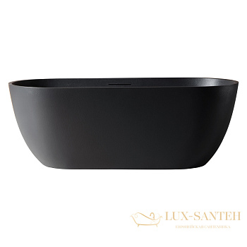 ванна свободностоящая из искусственного камня abber frankfurt am9941b, 170х75х60h см, черный матовый