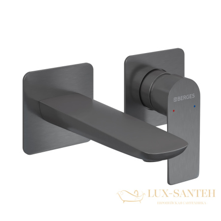 смеситель для раковины встраиваемый berges ventas s, 076014, оружейная сталь