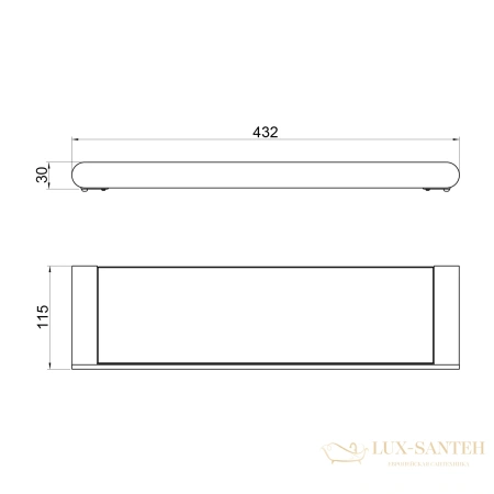 полка стеклянная timo saona 13072/18, черное золото