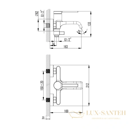 смеситель для ванны aquame asti aqm6412cr, с душевым набором, хром