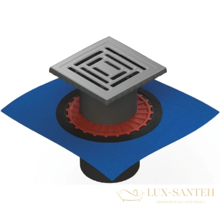 душевой трап berges zentrum uno 090472 148x148/50*75*110 мм, матовый хром