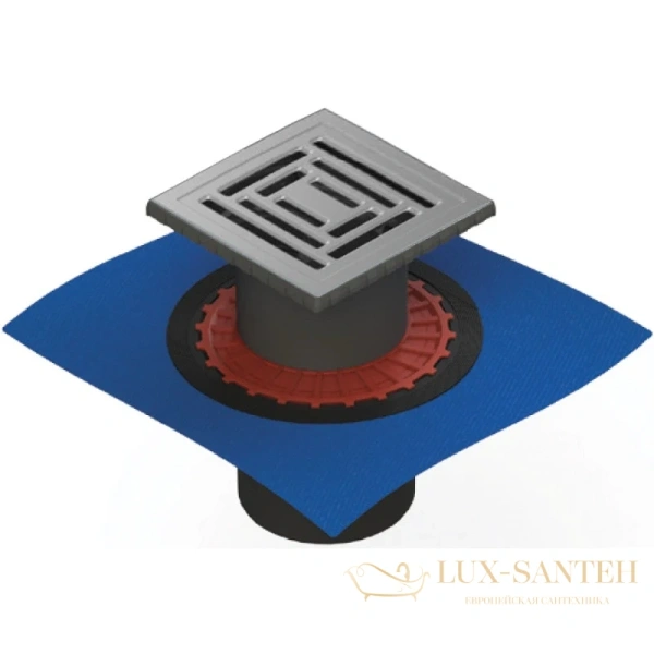 душевой трап berges zentrum uno 090472 148x148/50*75*110 мм, матовый хром