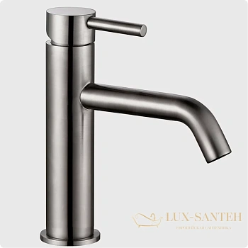 смеситель для раковины aquame siena aqm6210gm, оружейная сталь