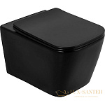 Подвесной унитаз BelBagno Ardente-c BB3202CHR-MB без сиденья, черный