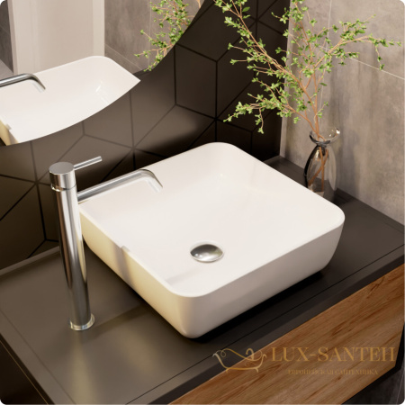 раковина накладная aquame aqm5011mw, 390*390 мм, белый матовый