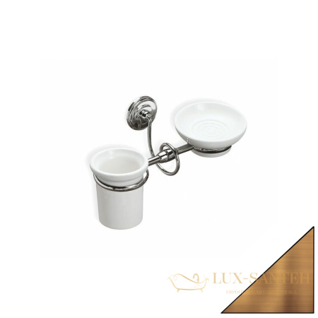 стакан керамический stil haus idra i14(25-bi) настенный + мыльница, бронза-белая керамика