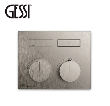 термостатический смеситель gessi hi-fi compact 63002.149 для душа, шлифованный никель