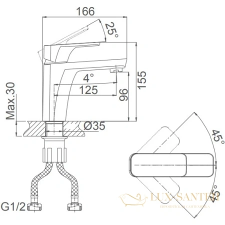 смеситель для раковины d&k berlin.technische da1432125, черный матовый