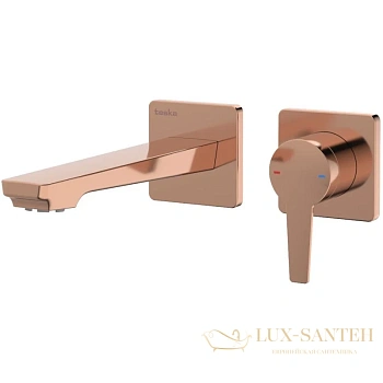 смеситель для раковины teska liva e5409 без донного клапана, розовое золото