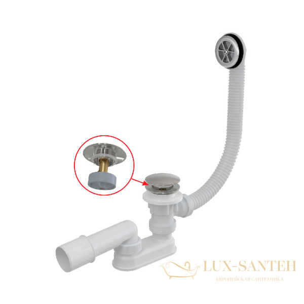 alcaplast сифон для ванны click/clack, металл 1000 мм a505ckm-100