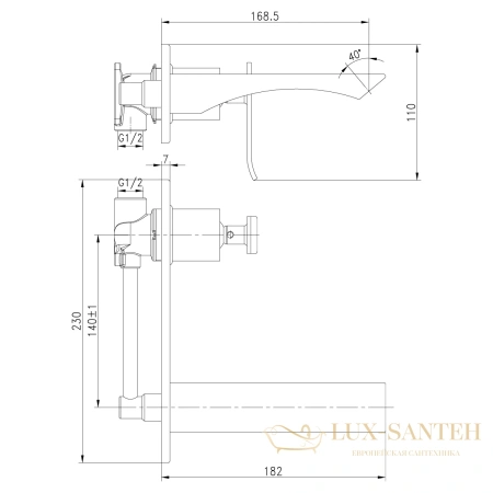 смеситель для умывальника lemark contest lm5826cw встраиваемый, хром/белый